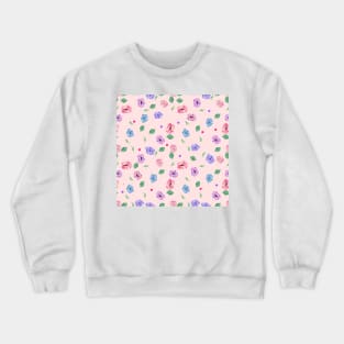 Flowers on Pink Crewneck Sweatshirt